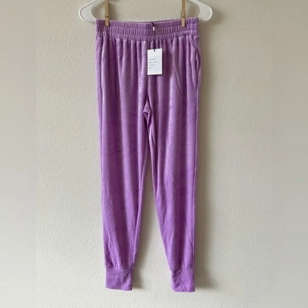 NWT Generation Love Ivy Velour Jogger Sweatpants Lilac Purple Pink XS